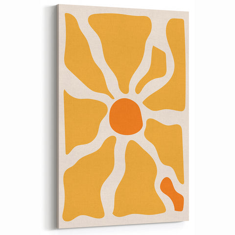 Bohemian Wall Art - Bold Yellow and Orange Abstract Boho Canvas Print