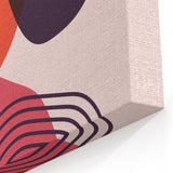 Boho Wall Art - Abstract Pink and Red Modern Bohemian Canvas Print