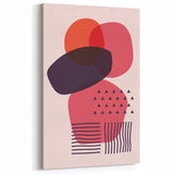 Boho Wall Art - Abstract Red and Pink Geometric Bohemian Canvas Print