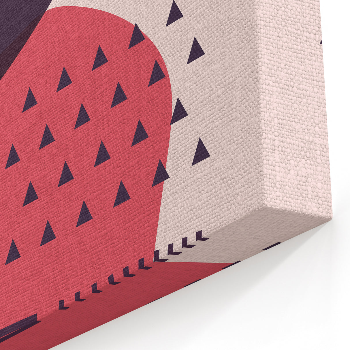 Boho Wall Art - Abstract Red and Pink Geometric Bohemian Canvas Print