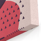 Boho Wall Art - Abstract Red and Pink Geometric Bohemian Canvas Print