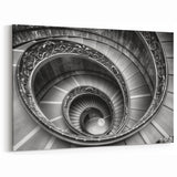 Vatican Framed Prints – Black and White Spiral Staircase Wall Art