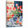 Maximalist Floral Still Life Wall Art with Vibrant Tulips and Bold Vase