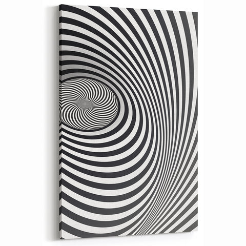 Optical Illusion Art - Black and White Geometric Spiral Design