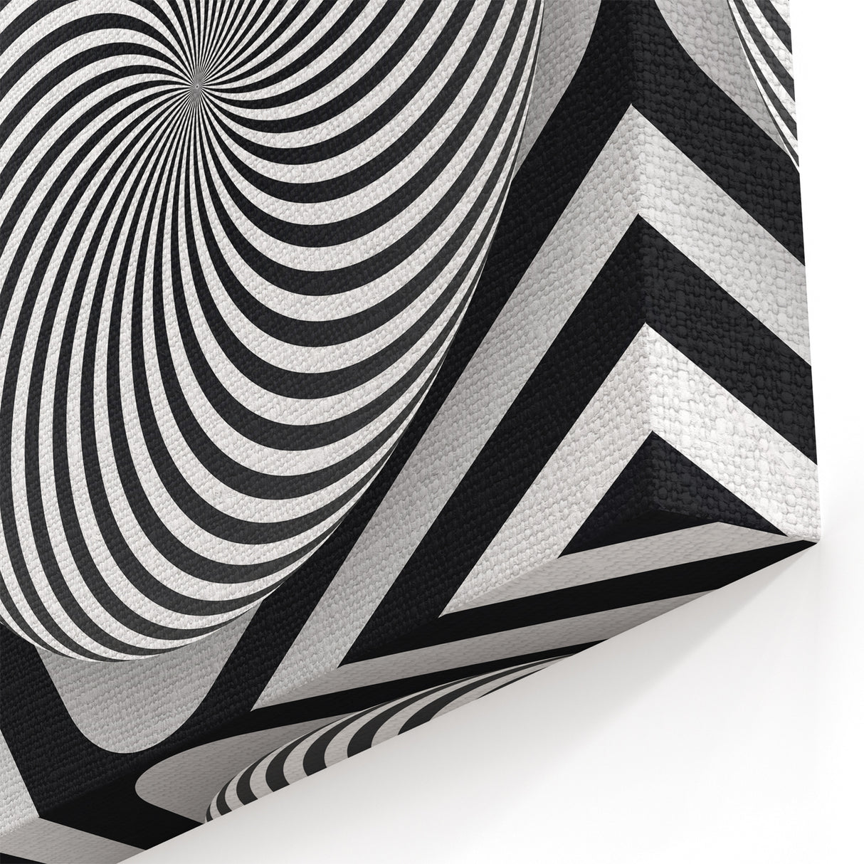 Hypnotic Spiral and Geometric Stripes - Optical Illusion Wall Art