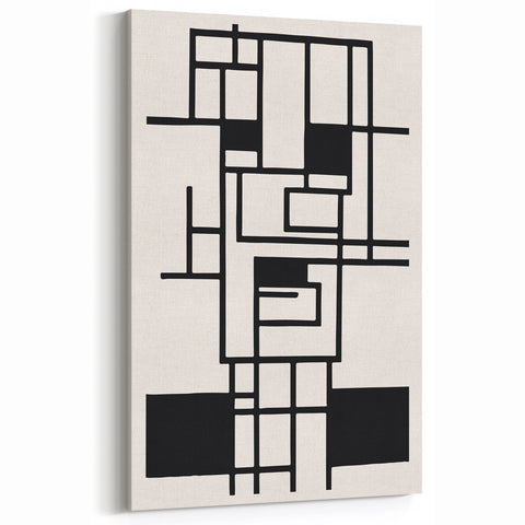 Bohemian Wall Art - Black & White Eclectic Boho Decor with Geometric Style