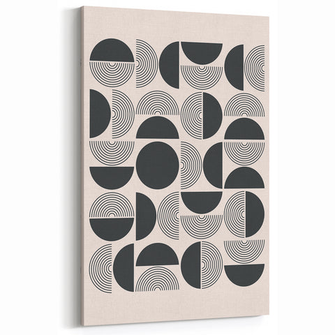 Bohemian Wall Art - Black & White Geometric Boho Decor Canvas