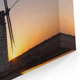 Scenic Canary Islands Artwork - Sunset Windmill Landscape Print