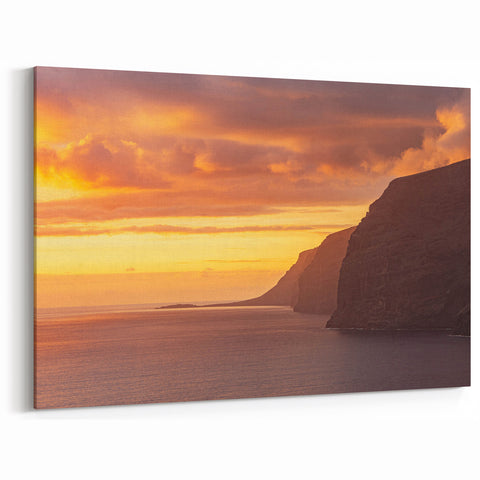 Canary Islands Photography Prints - Dramatic Sunset Coastline Art