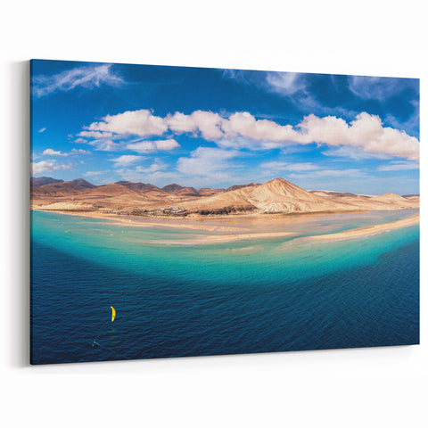 Canary Islands Beach Art - Panoramic Ocean and Desert Landscape Print