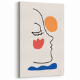 Bohemian Line Art - Eclectic Boho Decor Canvas with Abstract Face Design