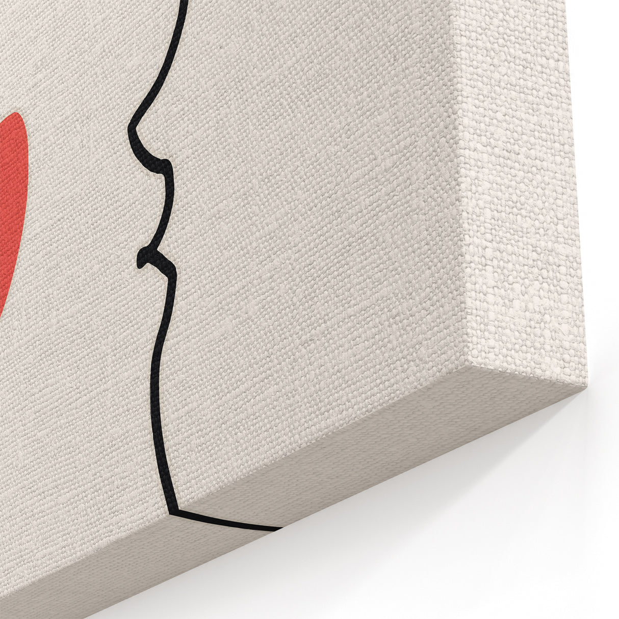 Bohemian Line Art - Eclectic Boho Decor Canvas with Abstract Face Design