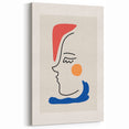 Bohemian Line Art - Modern Boho Decor Canvas with Abstract Face Illustration