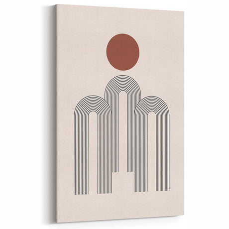 Modern Bohemian Wall Art - Minimalist Boho Decor Canvas with Geometric Arch Design