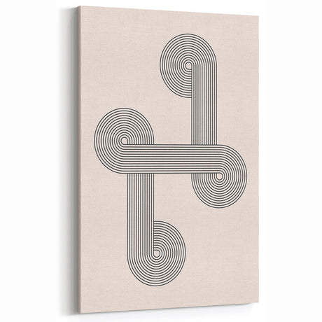 Minimalist Bohemian Wall Art - Geometric Boho Decor Canvas with Abstract Circles