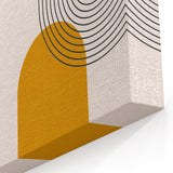 Modern Bohemian Wall Art - Geometric Boho Decor Canvas with Mustard and Teal Accents