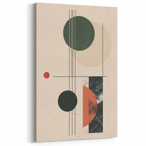 Abstract Bohemian Wall Art - Geometric Boho Decor Canvas with Earthy Tones
