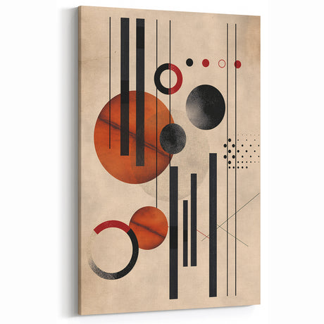 Abstract Bohemian Wall Art - Geometric Boho Decor Canvas with Earthy Hues