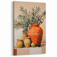 Maximalist Still Life Wall Art with Bold Terracotta Vases and Foliage
