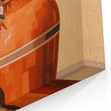 Maximalist Still Life Wall Art with Bold Terracotta Vases and Foliage