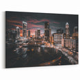 Charlotte Skyline Prints - Night Cityscape with Vibrant Sunset View