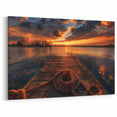 Charlotte Wall Art - Serene Sunset Over Lake with Wooden Dock Prints