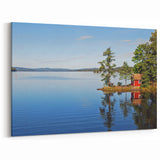 Sweden Wall Art - Nordic Scenery with Swedish Lake and Red Cottage