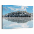 Sweden Canvas Prints - Snow-Covered Forest Reflected on a Lake