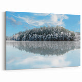 Sweden Canvas Prints - Snow-Covered Forest Reflected on a Lake
