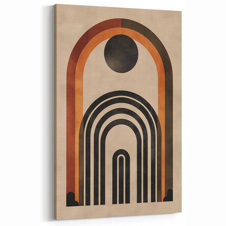 Retro Bohemian Wall Art | Geometric Boho Decor Canvas for Chic Interiors