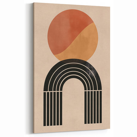 Bohemian Wall Art | Eclectic Boho Decor Canvas | Circle and Arch Design