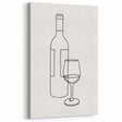 Bohemian Wall Art | Minimalist Wine Bottle Line Drawing | Modern Art Print
