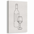 Bohemian Wall Art | Minimalist Wine Bottle Line Drawing | Modern Art Print