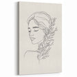 Bohemian Wall Art | Feminine Line Drawing with Botanical Elements | Modern Art