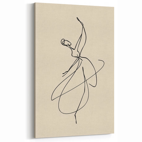 Bohemian Wall Art | Graceful Dancer Line Drawing | Minimalist Art Print