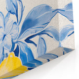Maximalist Wall Art - Bold Lemon and Blue Foliage Decor for Vibrant Homes