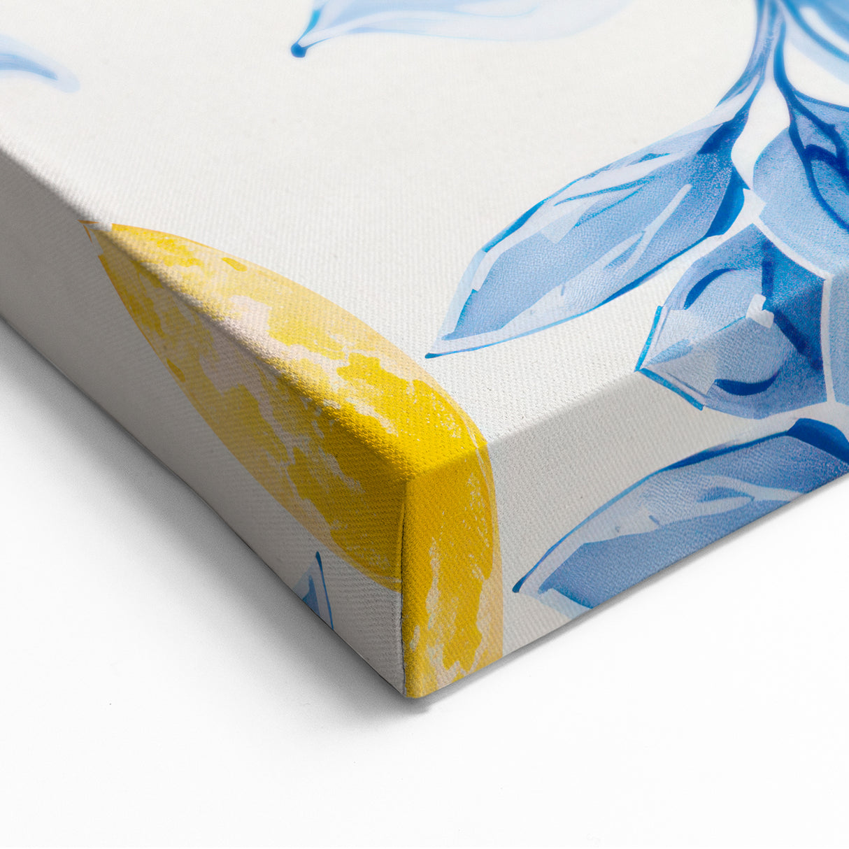 Maximalist Wall Art - Bold Lemon and Blue Foliage Decor for Vibrant Homes