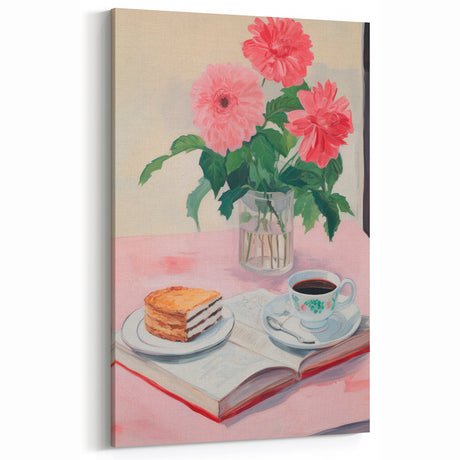 Maximalist Wall Art - Bold Floral Breakfast Scene Decor for Vibrant Spaces