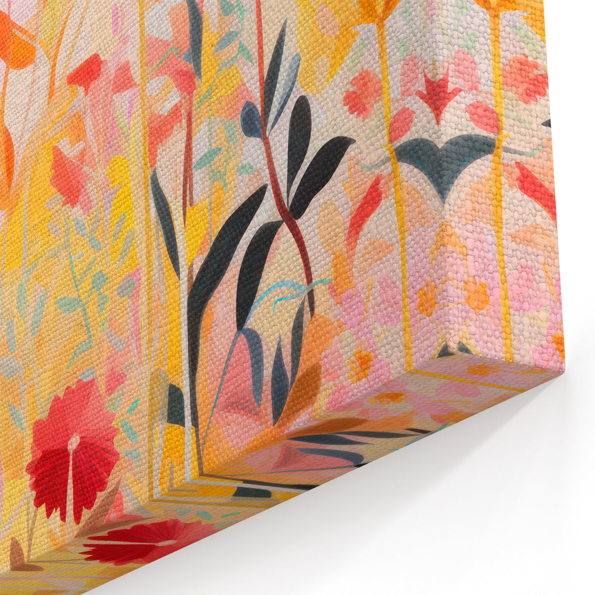 Maximalist Wall Art - Bold Floral Field with Vibrant Spring Colors