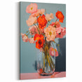 Maximalist Wall Art - Bold Floral Bouquet in Glass Vase with Soft Hues