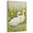 Maximalist Wall Art - Charming Geese in Lush Garden with Green Foliage