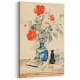 Maximalist Wall Art - Eclectic Floral Arrangement with Bold Vase Decor