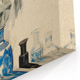 Maximalist Wall Art - Eclectic Floral Arrangement with Bold Vase Decor