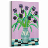 Maximalist Wall Art - Bold Floral Arrangement with Modern Vase Decor