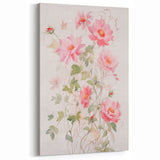 Maximalist Wall Art - Elegant Floral Design with Soft Pink Blooms