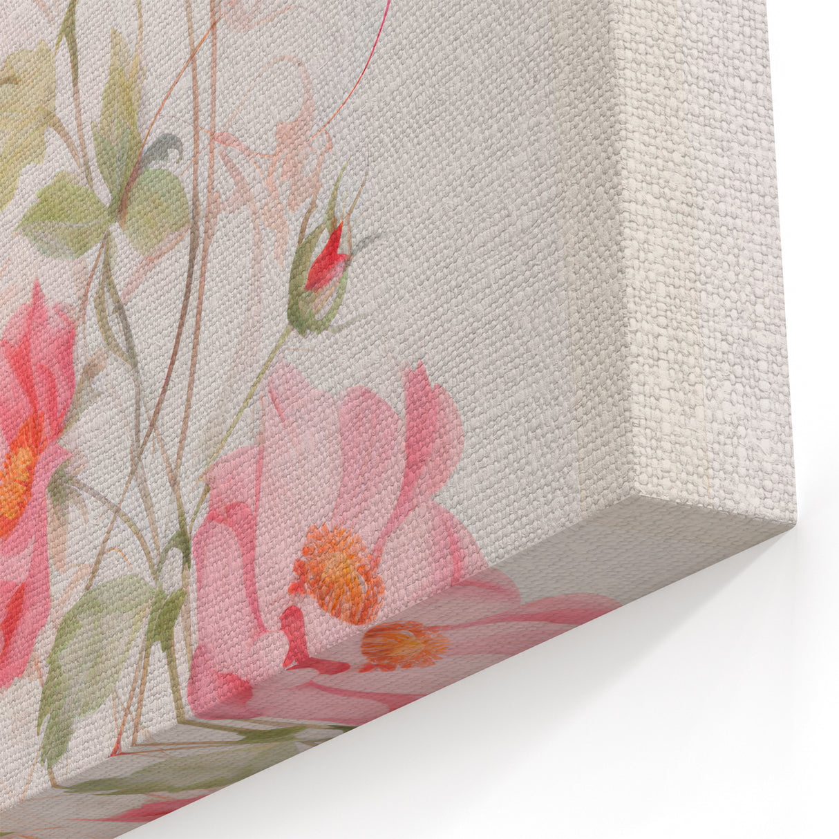 Maximalist Wall Art - Elegant Floral Design with Soft Pink Blooms