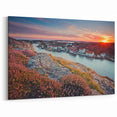 Sweden Scenery Prints - Sunset Over Coastal Village with Colorful Homes
