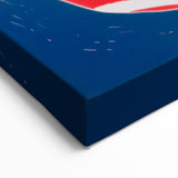 Maximalist Wall Art - Bold Abstract Leaf Design in Red and Blue Tones