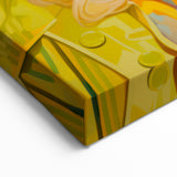 Maximalist Wall Art - Bold Retro Portrait with Vibrant Yellow Accents