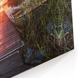 Sweden Wall Art - Sunset Over Lake with Wooden Dock and Calm Waters